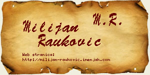 Milijan Rauković vizit kartica